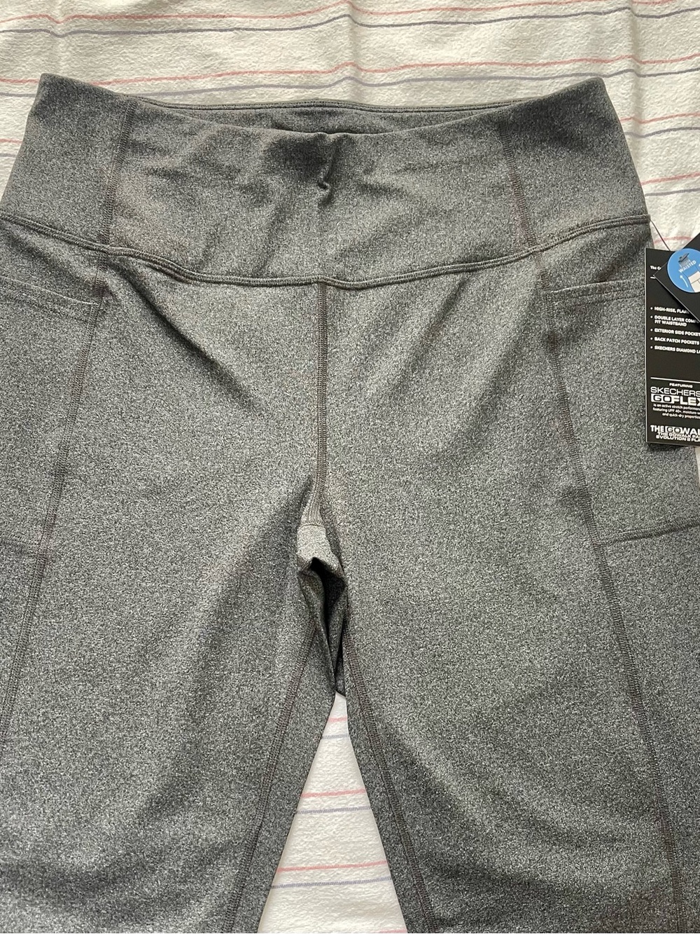 Skechers Charcoal Gray Athletic Leggings with Side Pocket